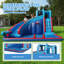 10x12ft Shark Theme Inflatable Water Bounce House With Slide, Backyard Splash Park for Kids Ages 3-8, Outdoor Water Toy Birthday Party Gifts
