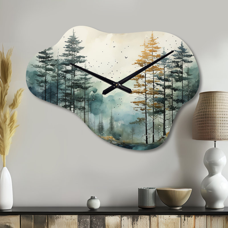 Horloge murale verte asymétrique en métal Scheider, Petit