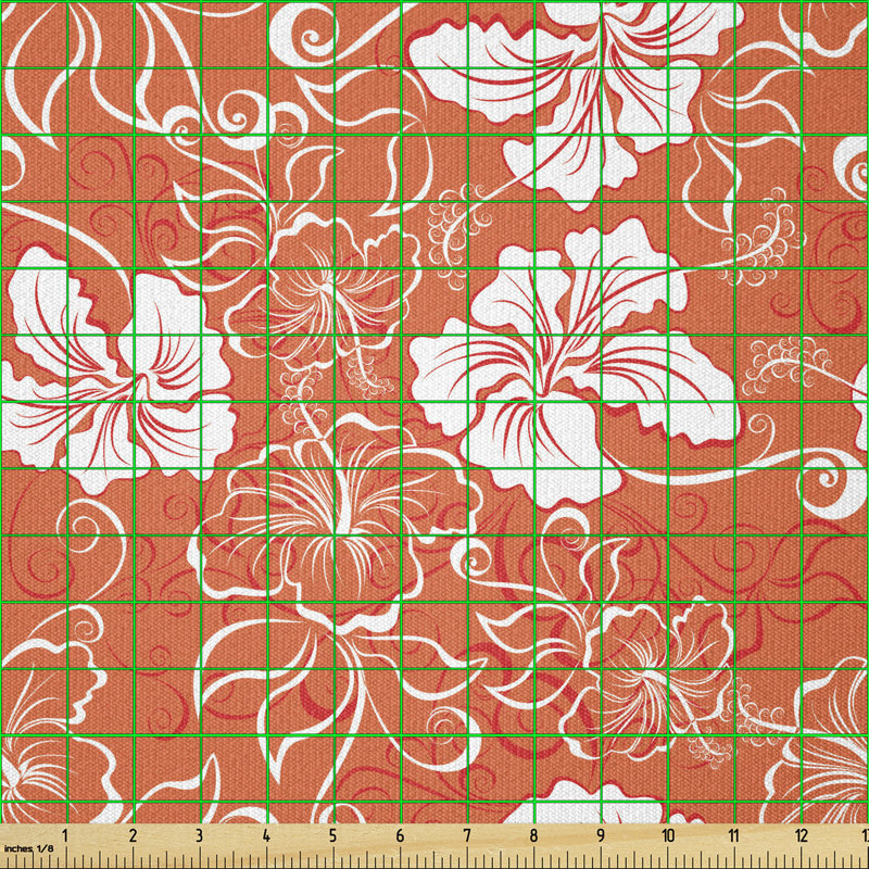 Cianha Hawaiian with Tropical Climate Hibiscus Flowers Multi-Purpose Fabric
