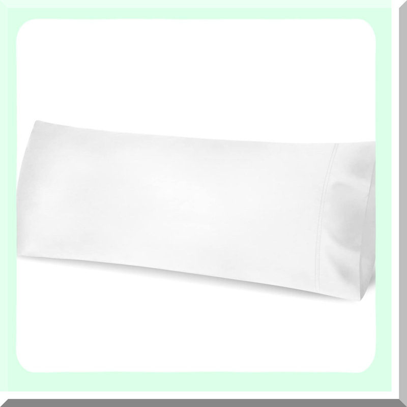 Cool Rayon From Bamboo Body Pillowcase - Soft Silky Cooling Cover 20x54 - Breathable Envelope Closure - White - 100% Rayon Derived - 1 Pack