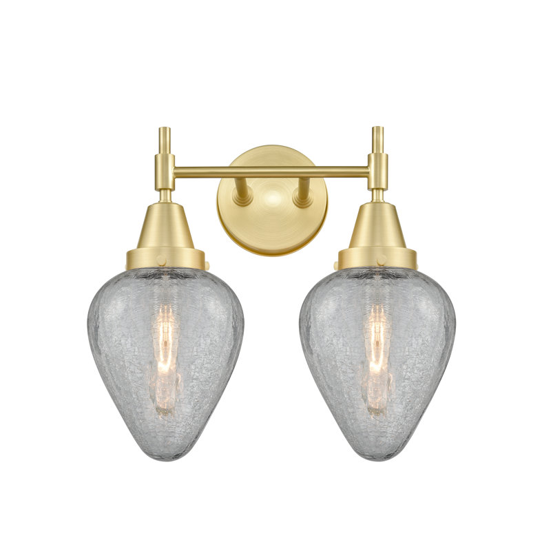 Gayle 2 - Light Dimmable Vanity Light, Satin Brass, Matte White, 60 Watt Vintage Incandescent Bulb
