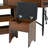 Corner Vanity Desk Set With Storage Cushioned Stool And Charging Station, Triangle Makeup Desk With Removable Pull-Out Side Cabinet, Glass Tabletop Makeup Vanity Desk With Drawer And Shelf-790618177