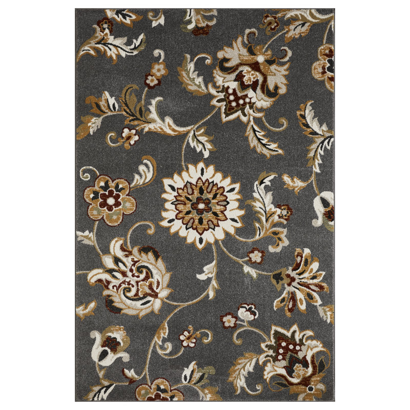 Elaynah Performance Floral Indoor Rug, Rectangle 5'3" x 7'3"
