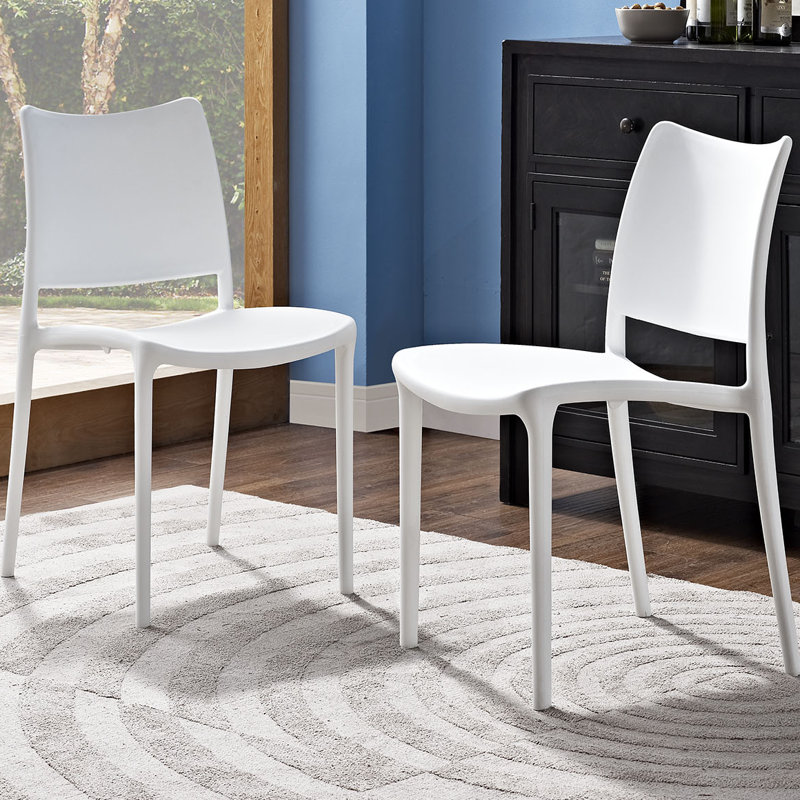 Modway Hipster Plastic Dining Chair, White