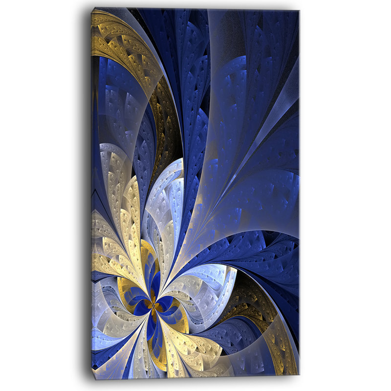 «Blue and Yellow Large Fractal Motif», impression sur toile tendue, H 32 po x l 16 po x P 1 po