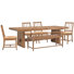 Trestle Dining Table With 4 Paper Cord Side Chairs And Arm Bench