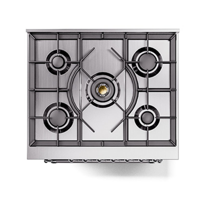 ILVE Nostalgie II Noblesse 30 in Dual Fuel Range, Liquid Propane, Midnight Blue/Chrome