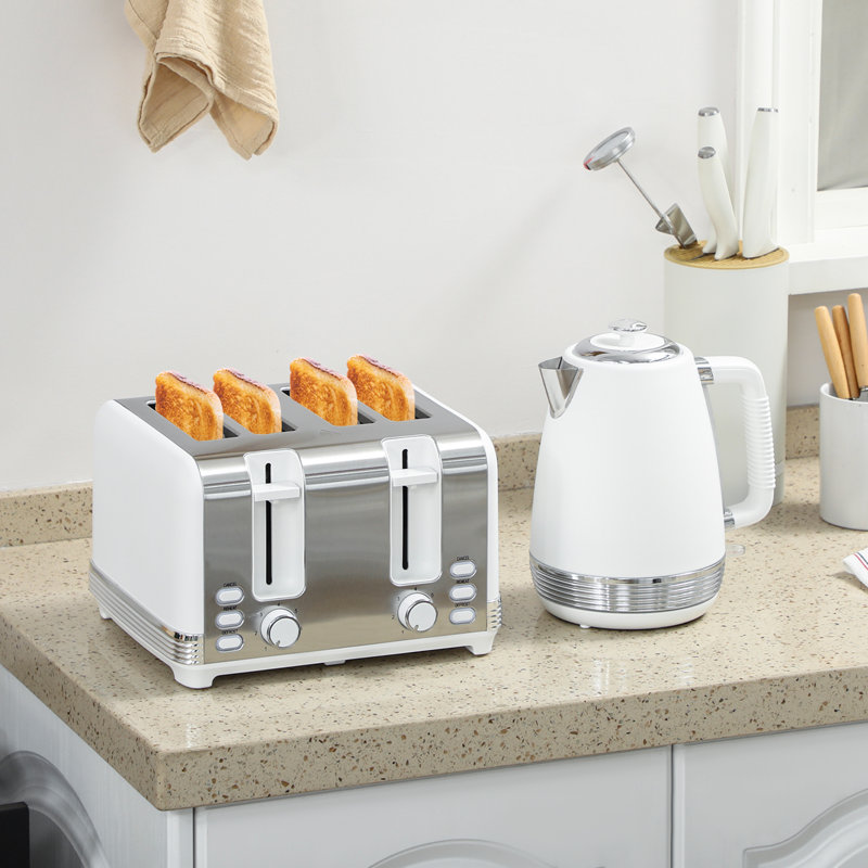 Kettle and Toaster Set, White