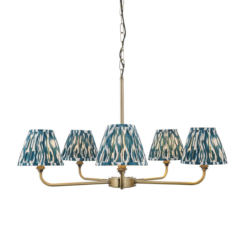 Abdulkader 5 - Light Chandelier, Blue, Brass