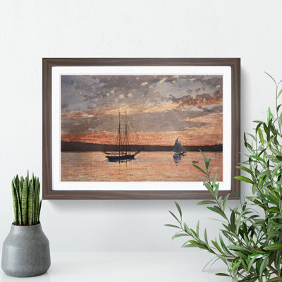 Sunset at Gloucester by Winslow Homer - Framed Print