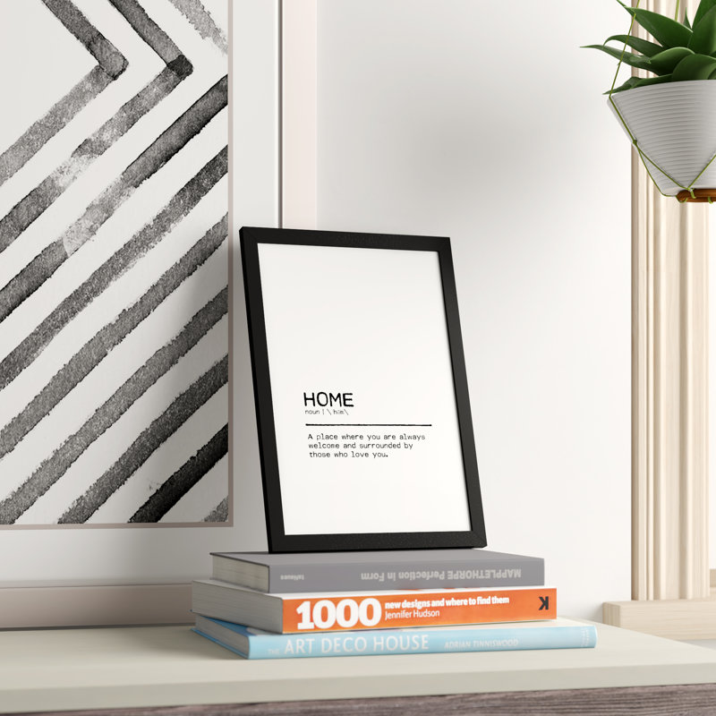 Home Welcome - Print, Black Grain Frame, 30 cm H x 21 cm W x 5 cm D