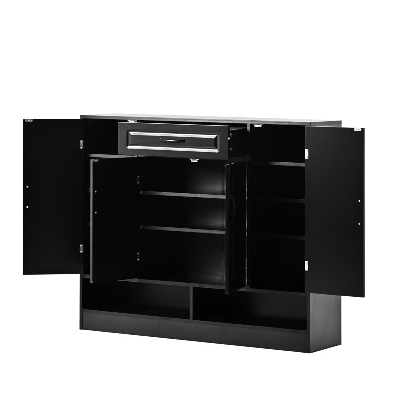 Sleek and Modern Shoe Cabinet with Adjustable Shelves, Minimalist Shoe Storage Organizer with Sturdy Top Surface, Space-saving Design Side Board for Various Sizes of Items