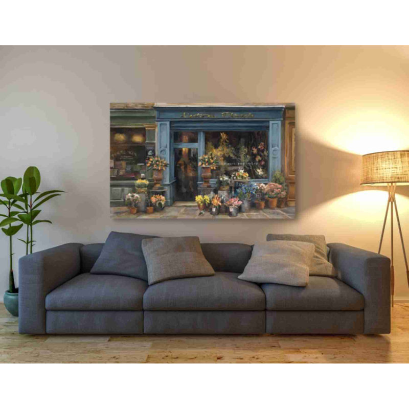 «Lartisan Fleuriste» par Marilyn Hageman, art mural sur toile, H 40 po x l 60 po x P 1,5 po