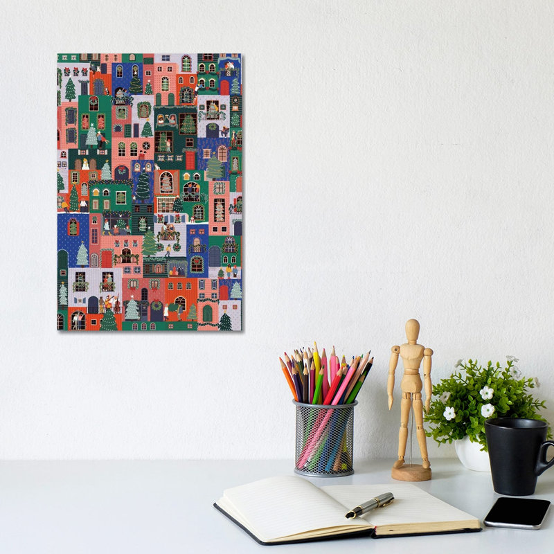Christmas Town by Ceyda Alasar - Gallery-Wrapped Canvas Giclée on Canvas, 20.32 cm H x 30.48 cm W, Wrapped Canvas