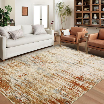 Abstract Machine Printed Area Rug