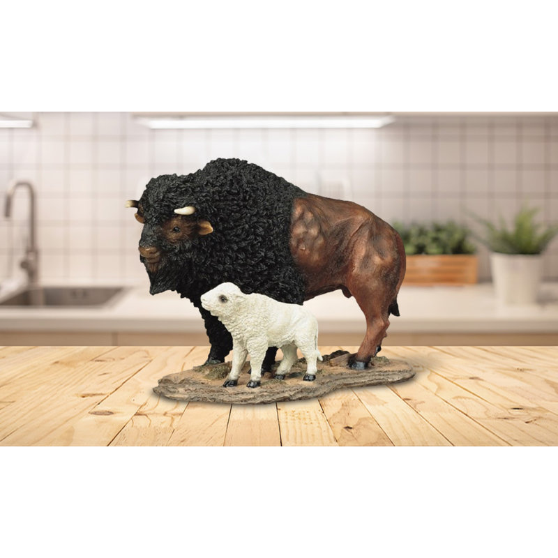 Figurine Buffalo debout avec un bébé Wild Animal Collection