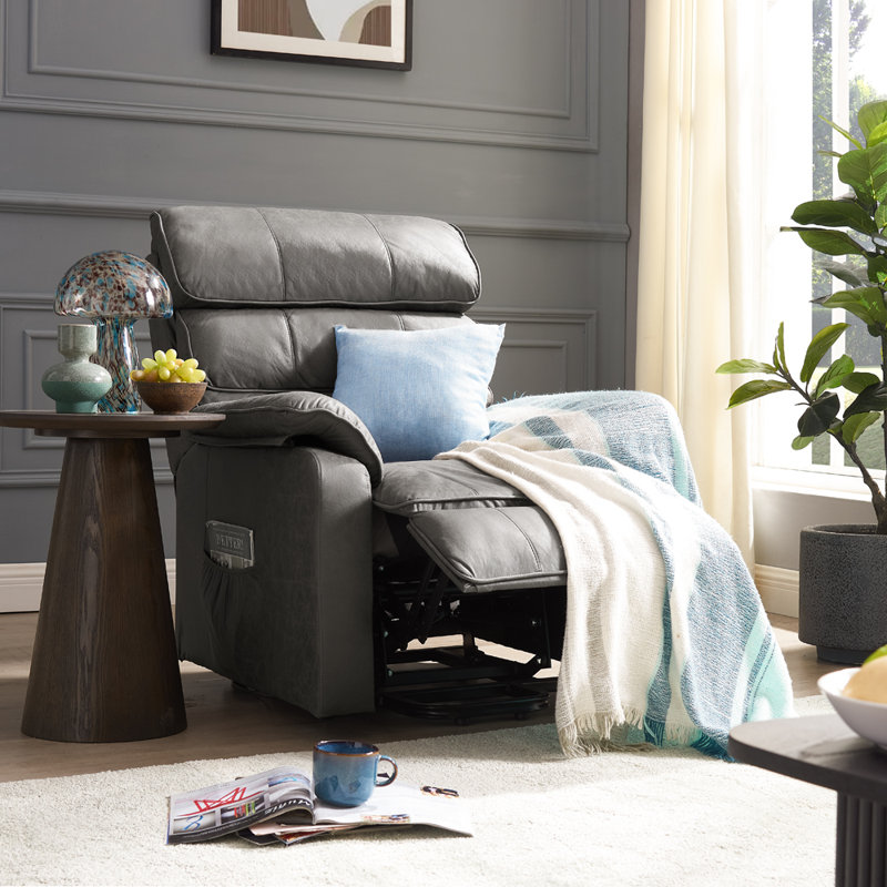 Leonido 82cm Wide Lift Assist Standard Recliner, Dark Grey
