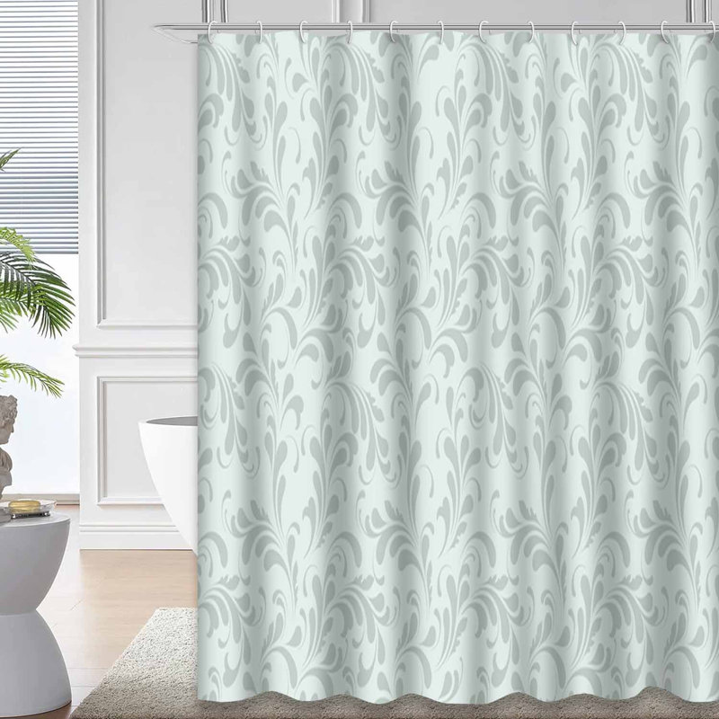 Rideau de douche sans couture à fleurs bleues avec 12 crochets, L 72 po x l 72 po