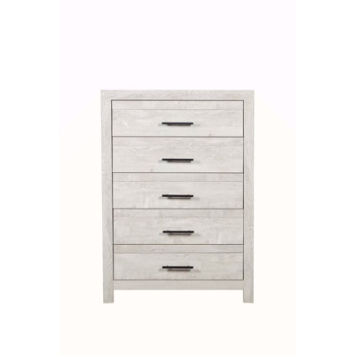 Modern Style 5-Drawer Chest Made with Wood in Natural Rustic