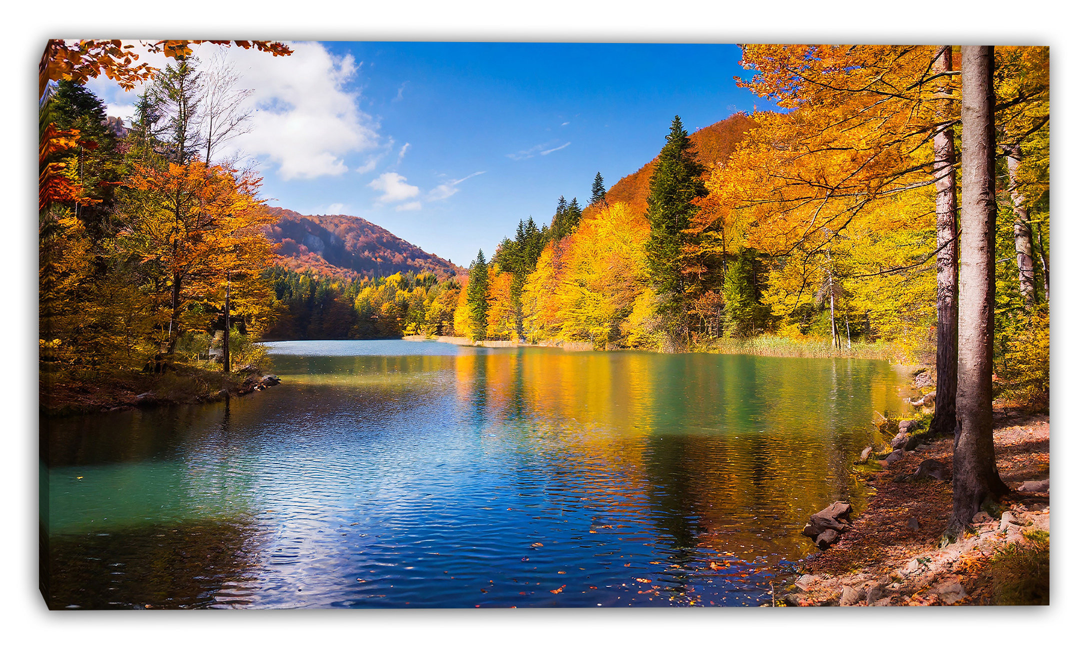 Union Rustic Alpine Valley Reflection Wrapped Canvas Wall Art | Wayfair