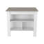 Îlot de cuisine antibactérien, trois tablettes, quatre pieds - gris clair / blanc-102412056