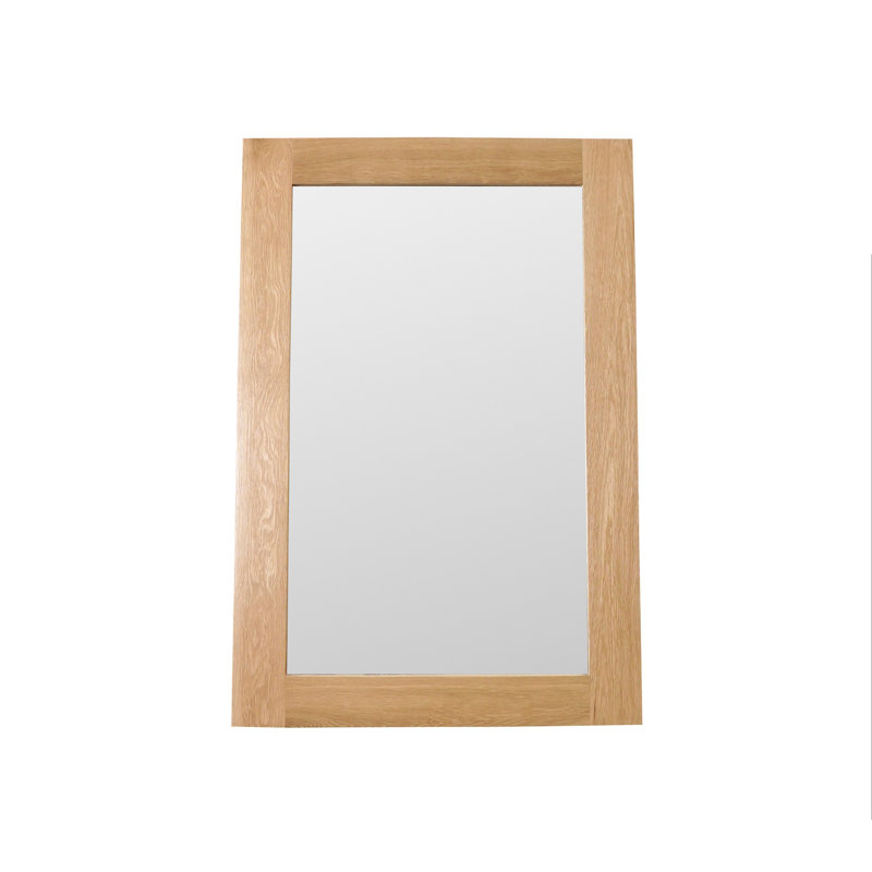 Hera 24 in. Rectangular Wide Framed Oak Wood Mirror, 36" x 24"