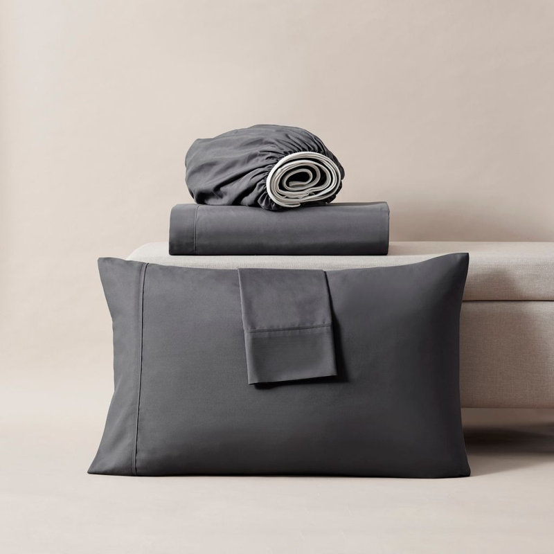 Ensemble de draps ultra doux et respirant Hotel Collection, Gris, Grand lit
