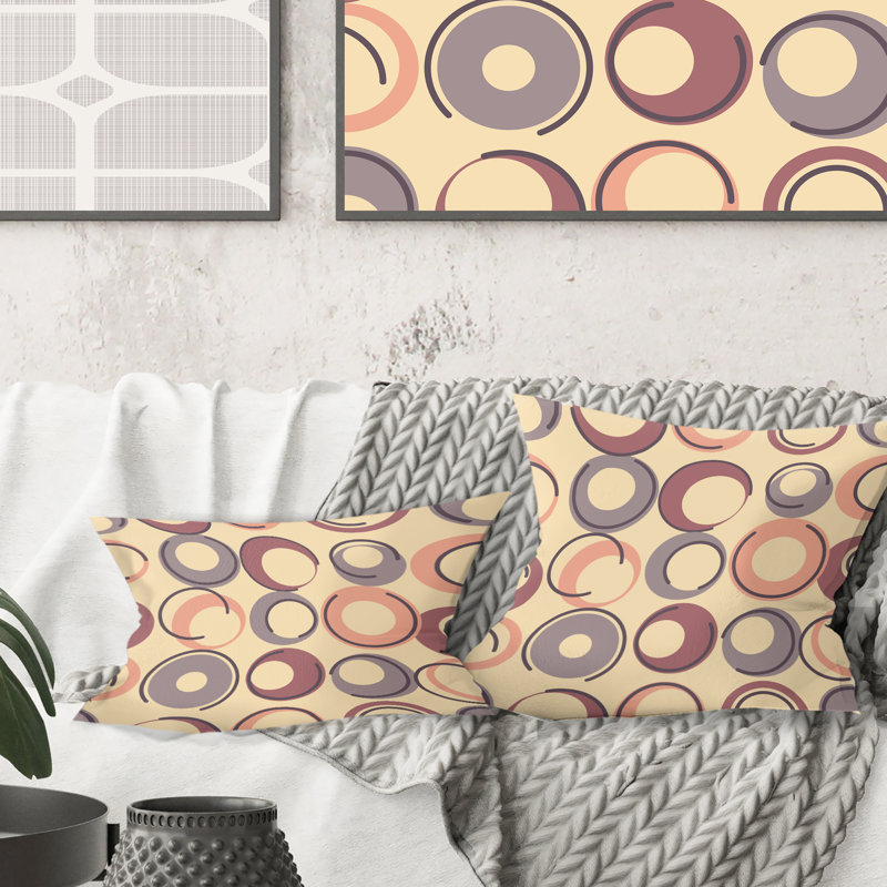 Coussin décoratif rétro à motif géométrique rétro Mid-Century, 18 po x 18 po