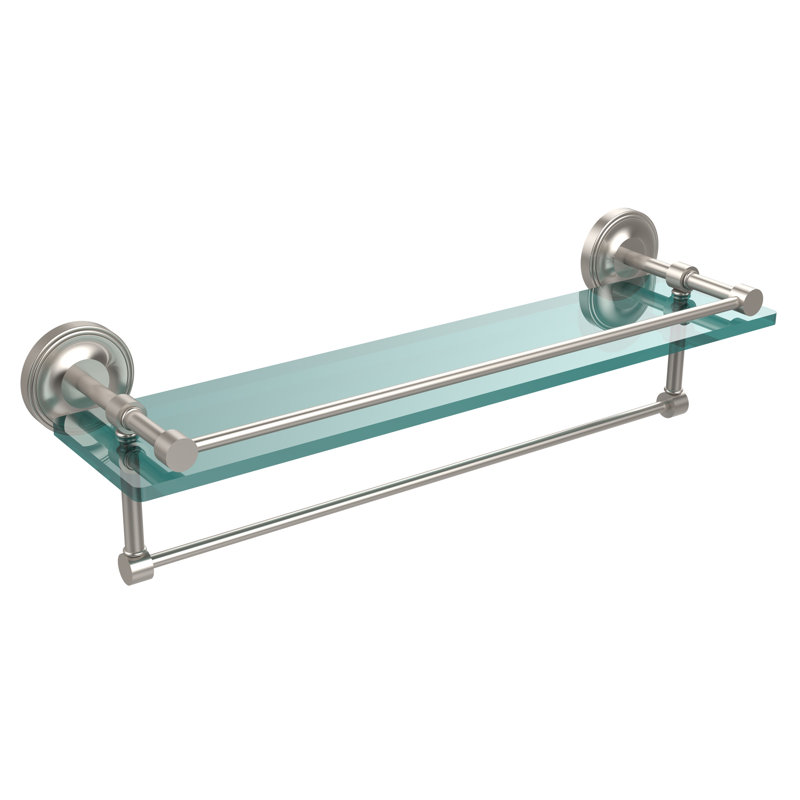 Adria Bracket Shelf with Towel Bar, Satin Nickel
