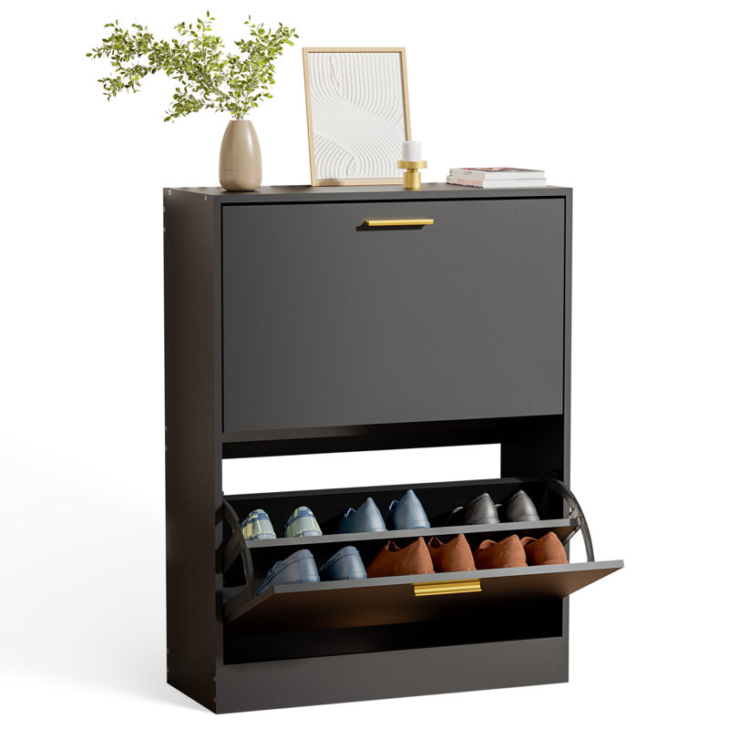 Meuble de rangement 10 paires de chaussures, Noir