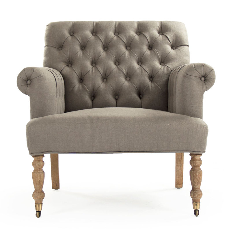Shemica Linen Tufted Armchair