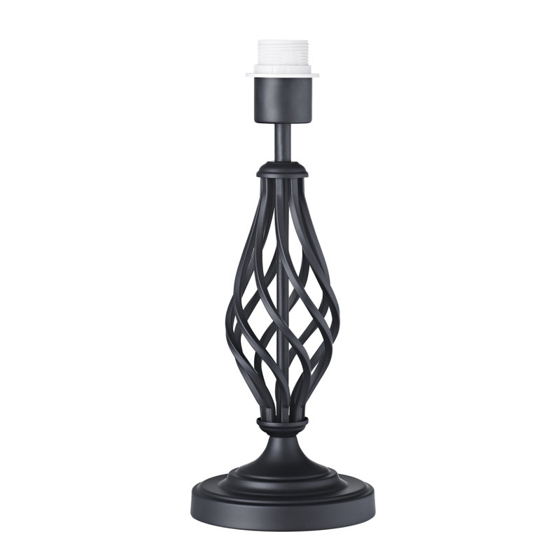 Traditional Table Lamp Base with Twist Stem Design and Inline Switch, Black