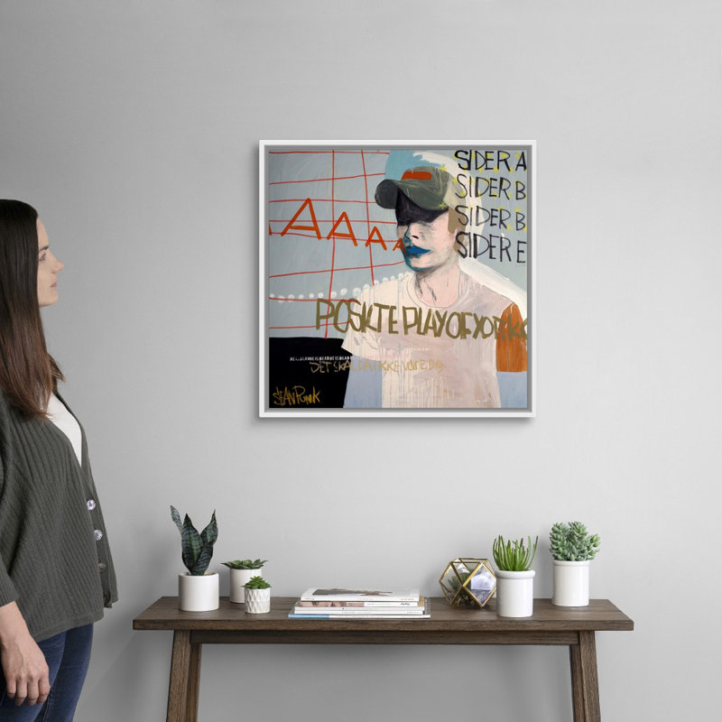 Reproduction d’art sur toile, "sider A" par punk Sean, Cadre blanc, H 26 po x l 26 po x P 1,75 po