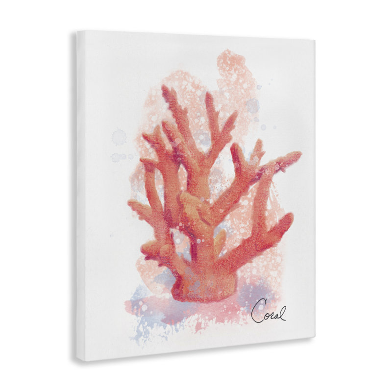 Toile corail pêche, design par Matthew Piotrowicz, H 40 po x l 30 po
