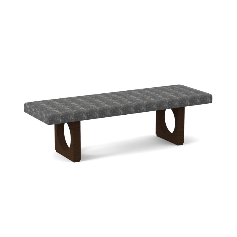 Void Upholstered Bench, American Walnut, Venice Ivory