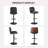 Modern Upholstered Swivel 26.2”H Faux Leather Adjustable Height Barstools with Footrest, for Bar, Kitchen, Dining Room-1438947044