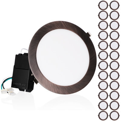 18W 8-Inch Ultra-Thin LED Recessed Light with J-Box, 2700K Soft, Dimmable Slim Panel Downlight