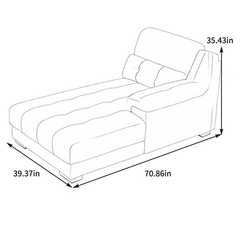 Fauteuil inclinable en coton et en lin à haute élasticité, Accoudoir à gauche (vu de face), Gris clair