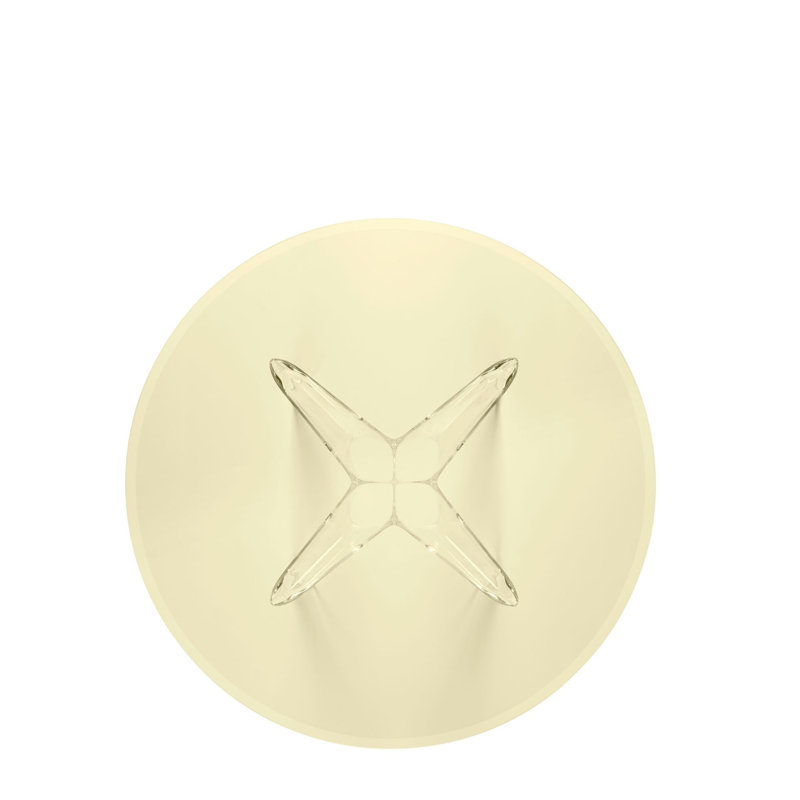 Sir Gio Round Glass Dining Table, Transparent, Yellow