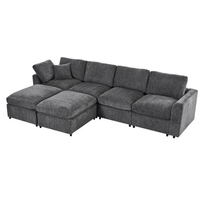 U-Style 130.3" 6-Seater Modular Sectional Sofa