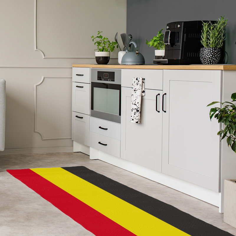 Tapis rouge à rayures de hockey national, Tapis de couloir 2 pi 6 po x 8 pi
