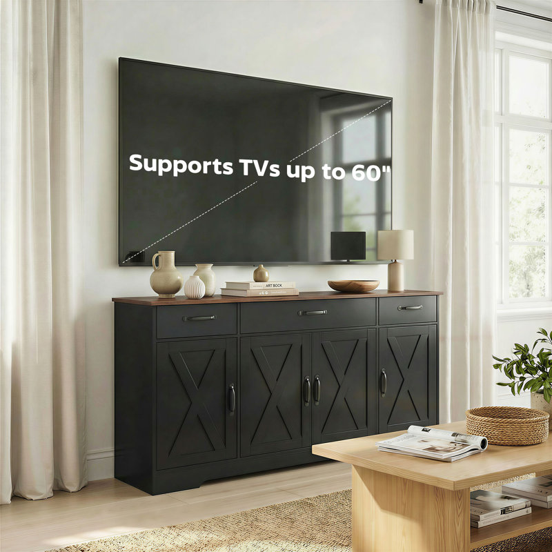 Buffet, armoire de cuisine 55 po, noir