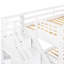 Lit superposé simple au-dessus d'un lit double en L avec 3 tiroirs, échelle et escalier-816142050