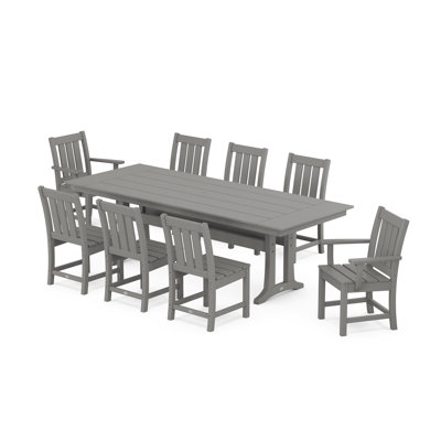 Oxford 9-Piece Farmhouse Dining Set with Trestle Legs