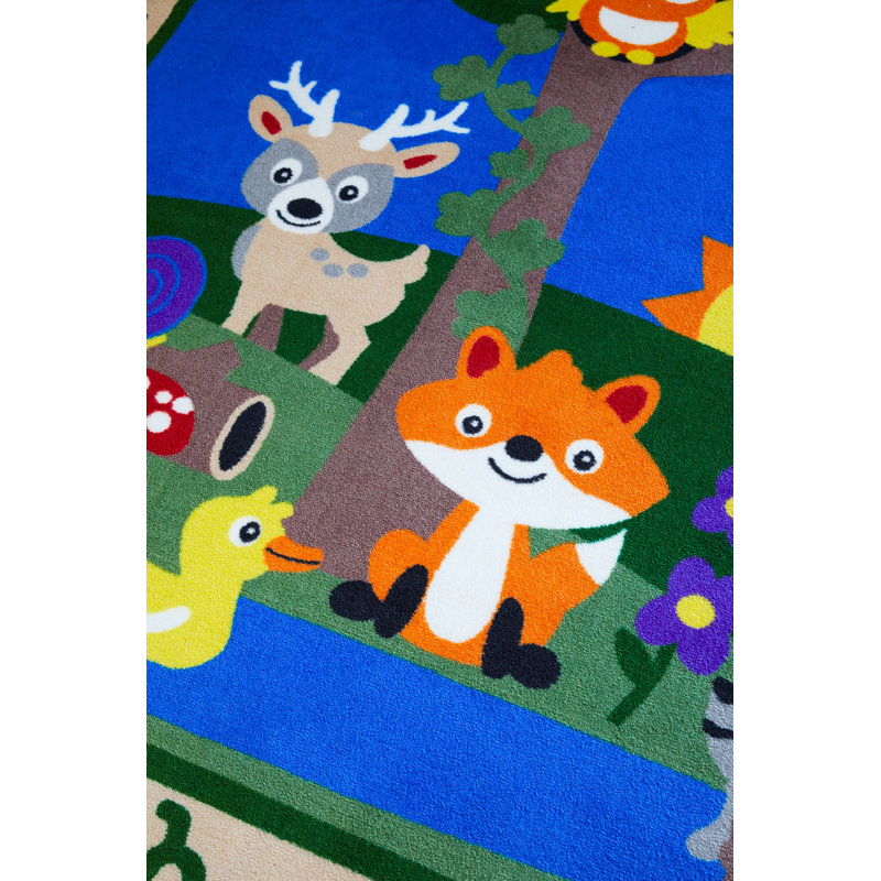 KidCarpet Forest Alphabet Learning Rug 7'6"x 12' Rectangle, Educational Kids Car Rug for Nursery, Classroom, Playroom, Bedroom, Daycare Floor