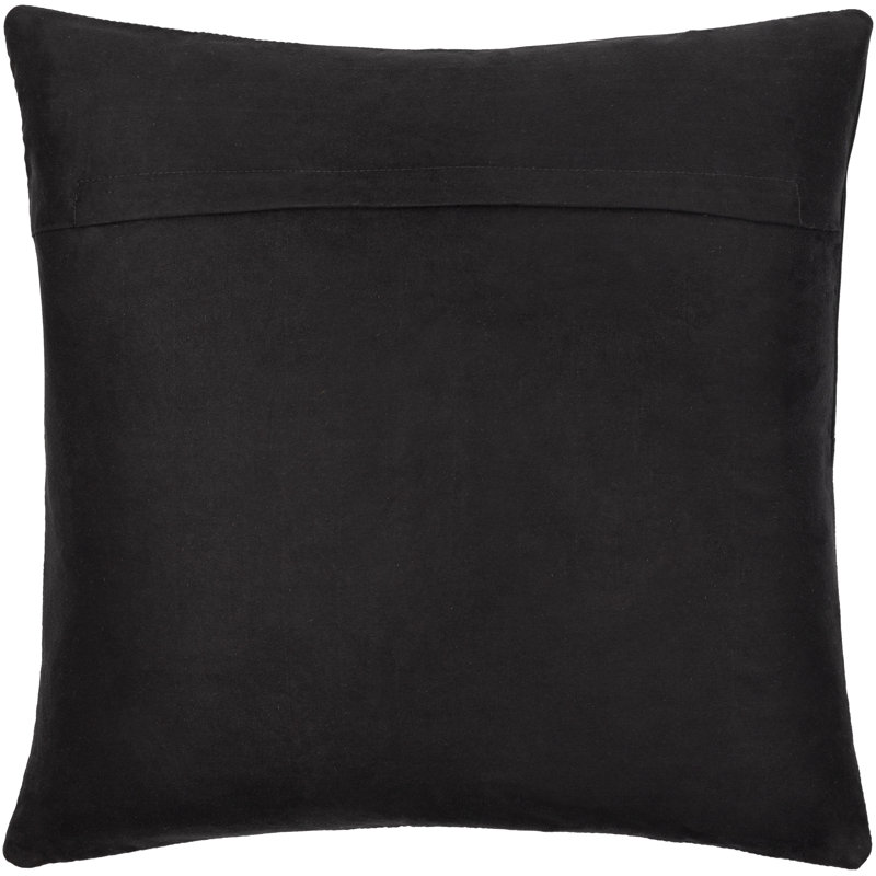 Coussin Declan, Rembourrage du duvet, Noir, 20 po x 20 po