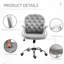 Fauteuil de bureau réglable en velours à hauteur réglable, gris, bouton, accoudoirs rembourrés, siège gris pivotant confortable, hauteur, fonction,