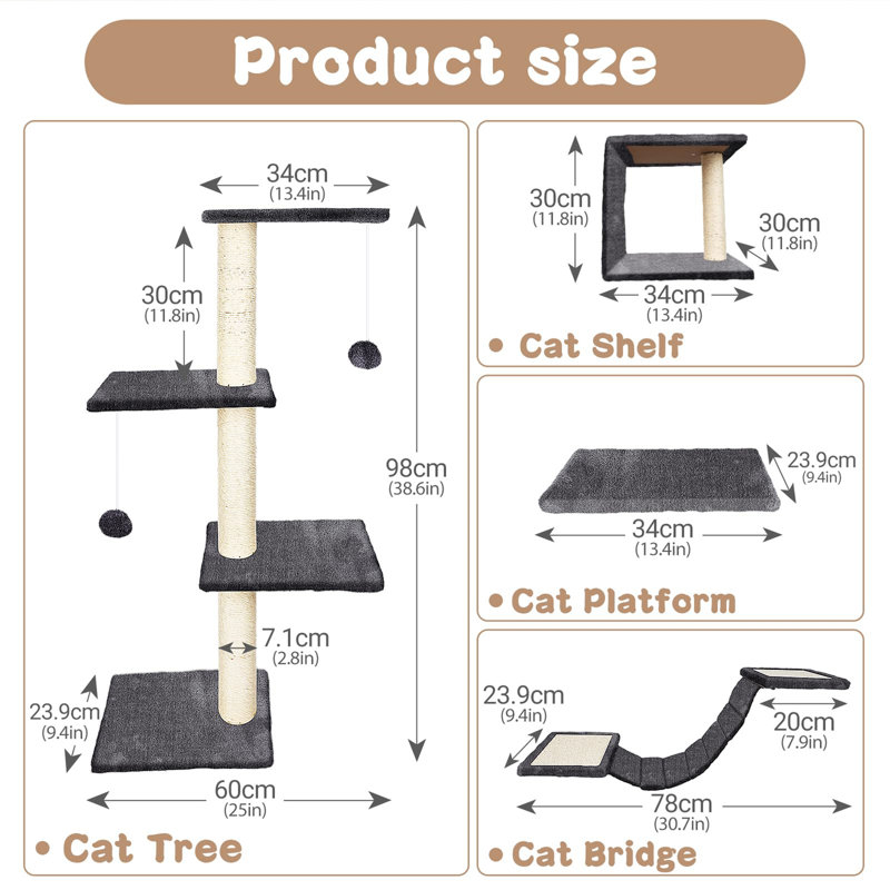 98cm H Cat Tree