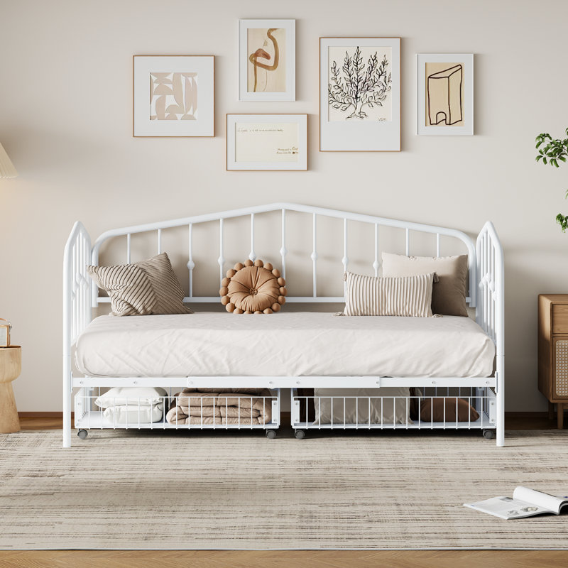 Breshauna Metal Daybed, White