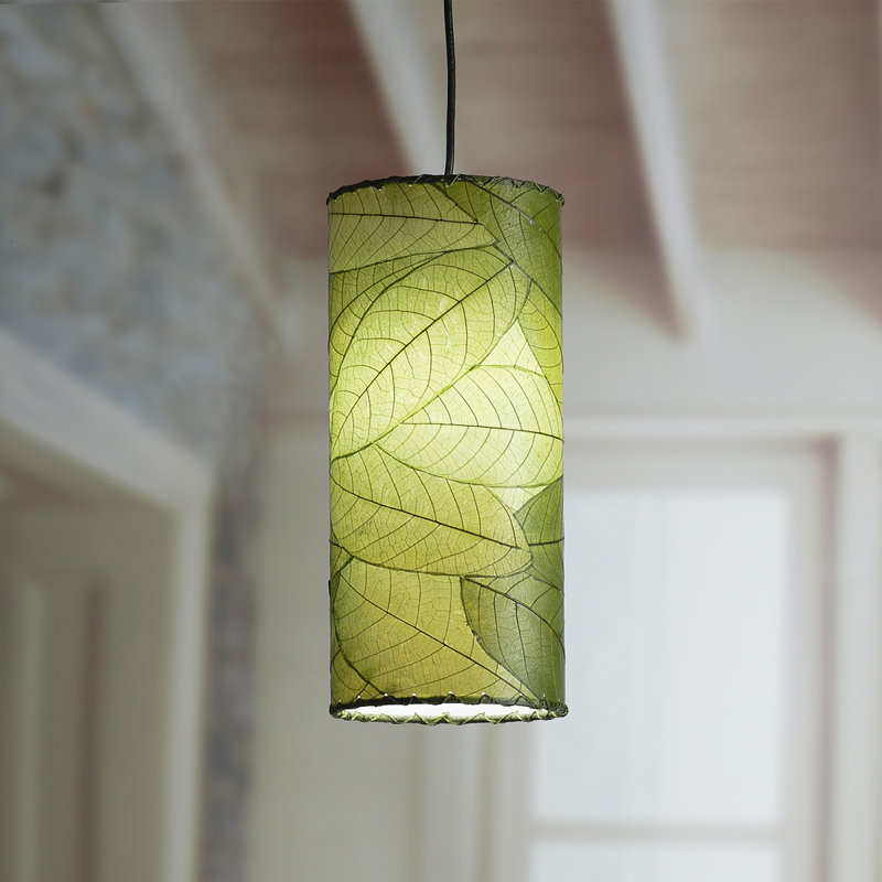 Mini-luminaire suspendu cylindrique 1 lumière Sroda, Vert
